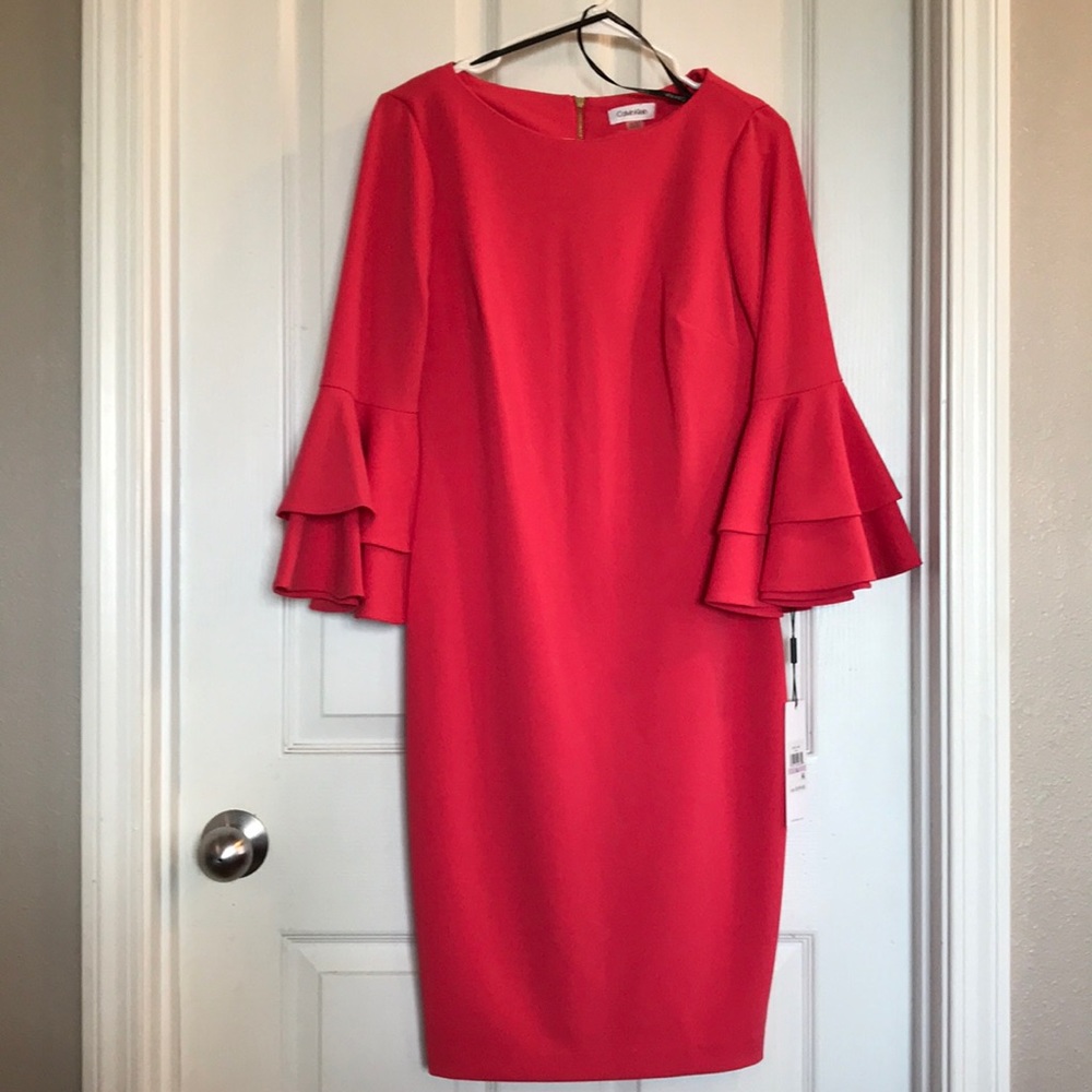 Coral Calvin Klein dress